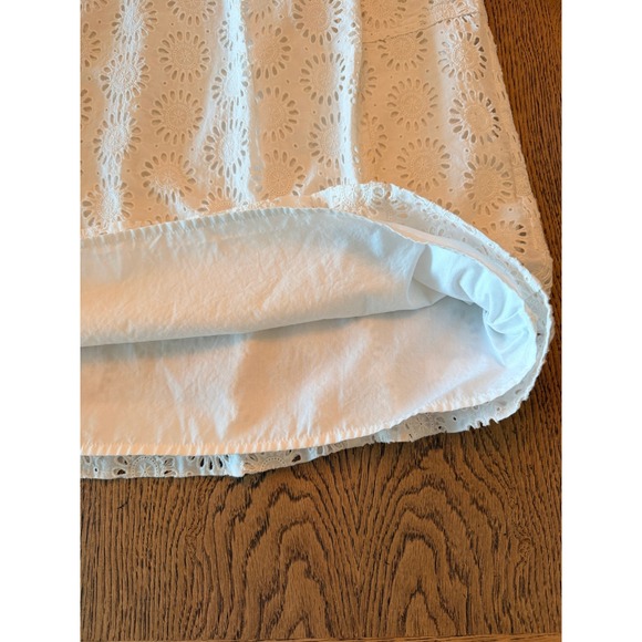 Lilly Pulitzer Pier Midi Skirt 4 White Eyelet Cotton Pockets Belted Resortwear - Picture 7 of 11